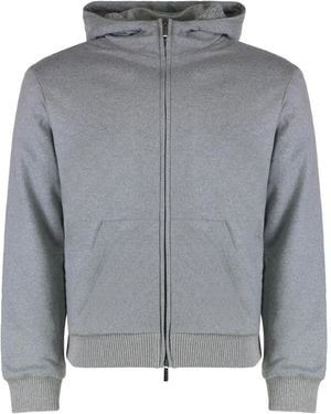 Moorer Ryan-Jt Zip-Up Hoodie - Gray