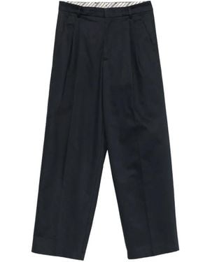 Amaranto Pleated Loose Fit Pants - White