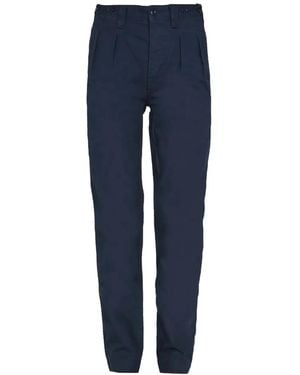 Nigel Cabourn Pleated Straight-Leg Trousers - Blue