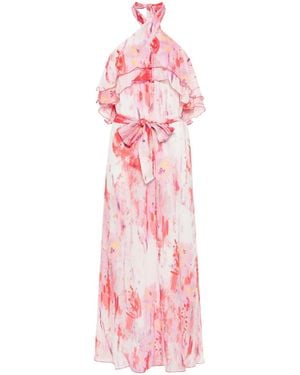 MSGM Maxikleid Mit Blumen-Print - Pink