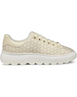Geox Spherica Patterned Platform Sneakers - White