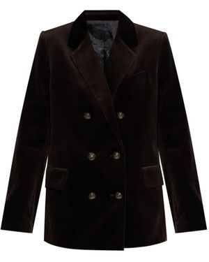 Zadig & Voltaire Doppelreihiges Sakko aus Samt - Schwarz