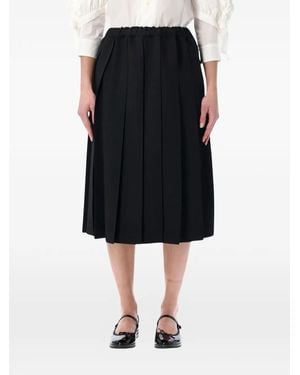 Comme des Garçons Pleated Midi Skirt - Black