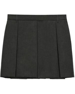 MSGM Minijupe Trapèze À Design Plissé - Black