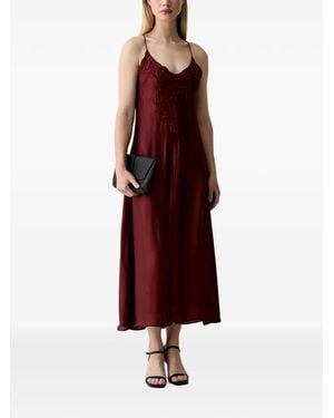 INTROPIA Amalia Embroidered Spaghetti-Strap Midi Dress