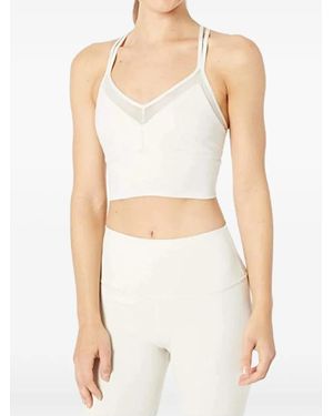 Alo Yoga Logo-Print Sports Bra - White