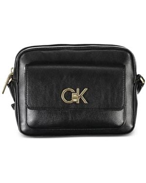 Calvin Klein Small Logo-Plaque Shoulder Bag - Black