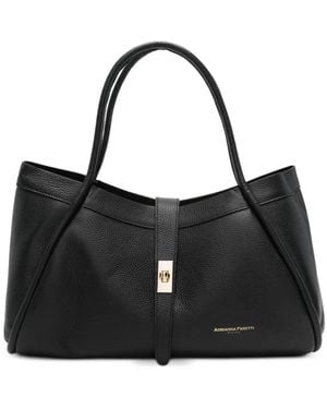 ADRIANNA FERETTI Pebbled-Leather Tote Bag - Black