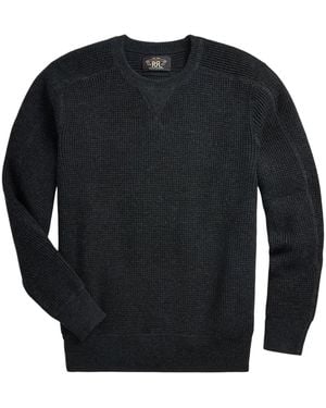 RRL Kaschmirpullover Mit Waffelstrick-Muster - Schwarz