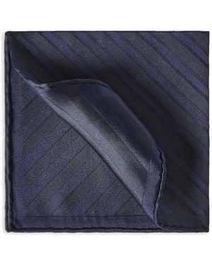 Brunello Cucinelli Zijden Pochet Met Streep - Blauw