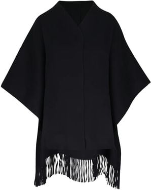 Lafayette 148 New York Fransenmantel Mit V-Ausschnitt - Schwarz