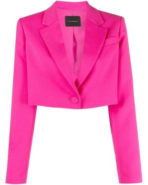 ANDAMANE Cropped Single-Breasted Blazer - Pink