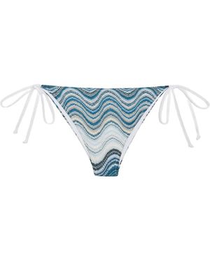 MC2 Saint Barth Wave-Print Bikini Bottom - Blue