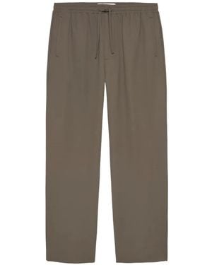 New Amsterdam Logo-Patch Drawstring Trousers - Grey