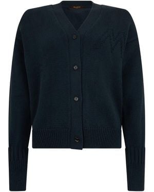 Moorer Button-Front Cardigan - Blue