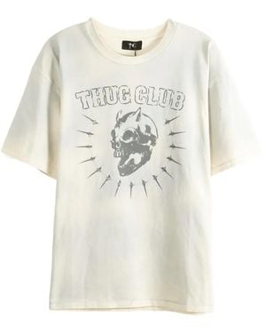 THUG CLUB Skull-Print T-Shirt - White