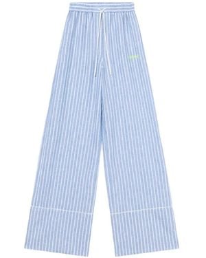 Off-White c/o Virgil Abloh Striped Long Trousers - Blue