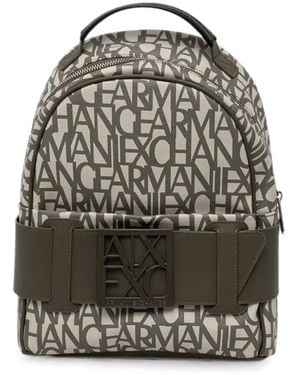 ARMANI EXCHANGE Logo-Print Backpack - Grey
