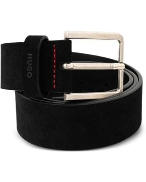 BOSS Cinturón con costuras - Negro