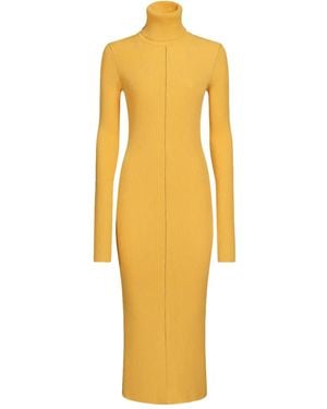 Marni Ribbed-Knit Midi Dress - Yellow