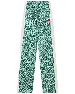 CASABLANCA Geometric-Pattern Track Trousers - Green