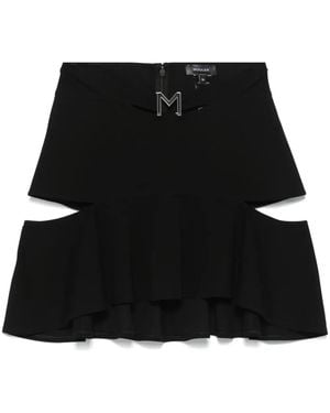 Mugler M-plaque Cut-out Mini Skirt - Black