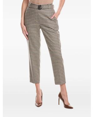 Brunello Cucinelli Plaid Belted Trousers - Natural