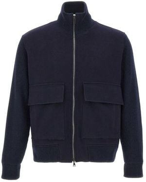 Paul & Shark Knit-Sleeves Jacket - Blue