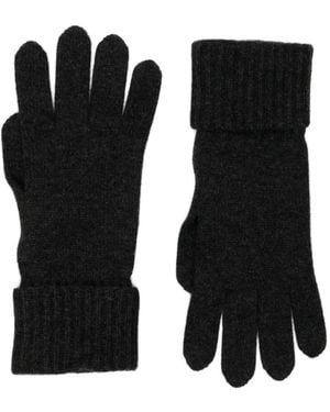 N.Peal Cashmere Ribbed-Cuff Gloves - Black
