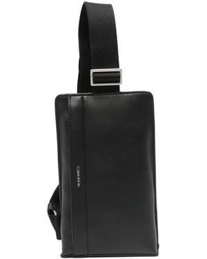 Calvin Klein Logo-Print Messenger Bag - Black