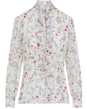 Giambattista Valli Hemd mit Blumen-Print - Weiß