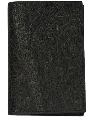 Etro Arnica Paisley-Print Card Holder - Black