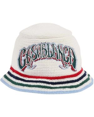 CASABLANCA Cappello Bucket Con Ricamo - Bianco