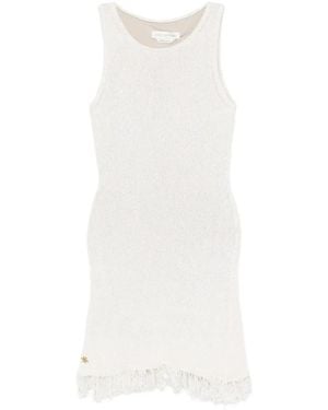 Asta Resort Abito Corto Natalia Con Paillettes - Bianco