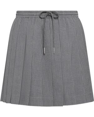 Thom Browne Drawstring Pleated Mini Skirt - Grey