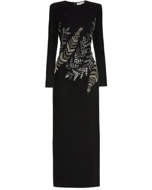 Oscar de la Renta エンブロイダリードレス - ブラック