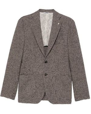 Manuel Ritz Houndstooth-Pattern Blazer - Brown