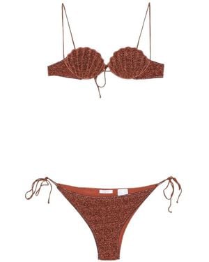 Oséree Lumierè Flitter-Effect Swimsuit - White
