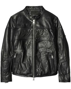 Purple Brand Logo-Embroidered Jacket - Black