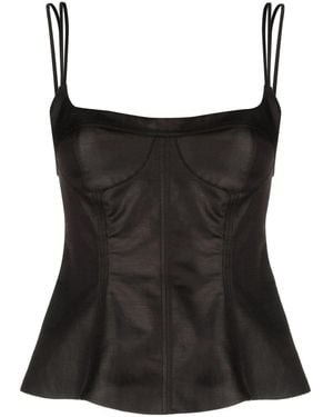 Stella McCartney Top estilo corsé con peplum - Negro