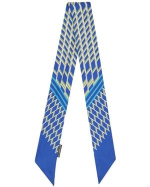 Moorer Schal Mit Geometrischem Print Und Spitzen Enden - Blau