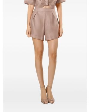 Mia Peculiar Tailored Linen Shorts - Natural