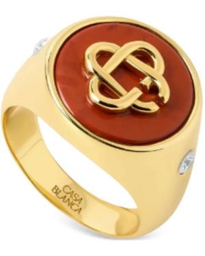 CASABLANCA Jasper Signet Ring - Metallic