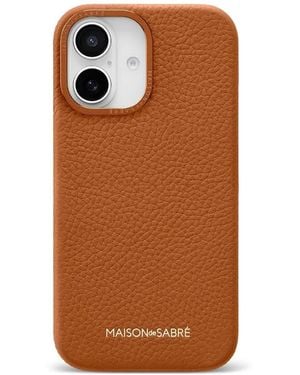 Maison De Sabre Iphone 16 Leather Phone Case - Brown