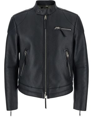 Tom Ford Zipped leather jacket - Schwarz