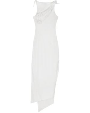Coperni Rosette Knot Asymmetric Dress - White