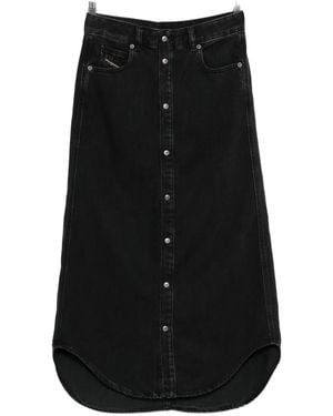 DIESEL Button-Front Denim Skirt - Black