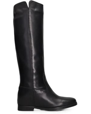 Julie Dee Round-Toe Knee-High Boots - Black