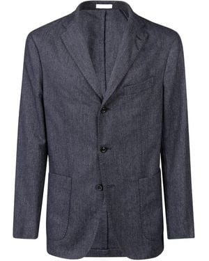 Boglioli Mélange-Effect Blazer - Blue