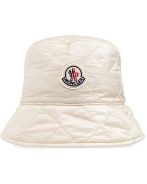 Moncler Quilted Bucket Hat - Natural